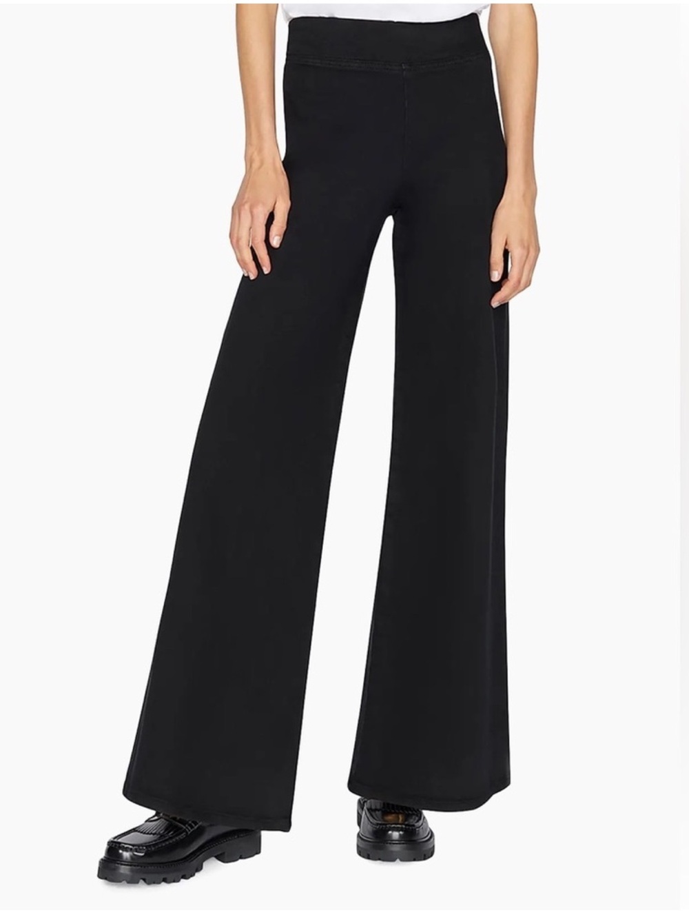 Frame Denim Black jet set High-Rise Wide Leg Pants